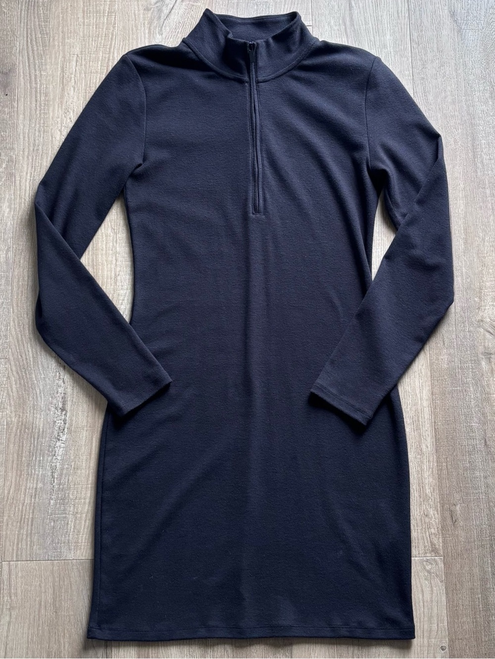 Sunday Best Half Zip Longsleeve Dress in Black